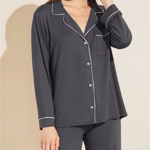 Eberjey Gisele long sleeve long pant pajama set in graphite/sorbet